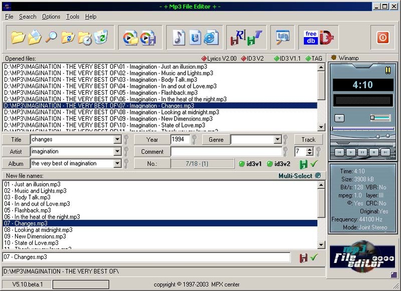 Mp3 File Editor Screenshot